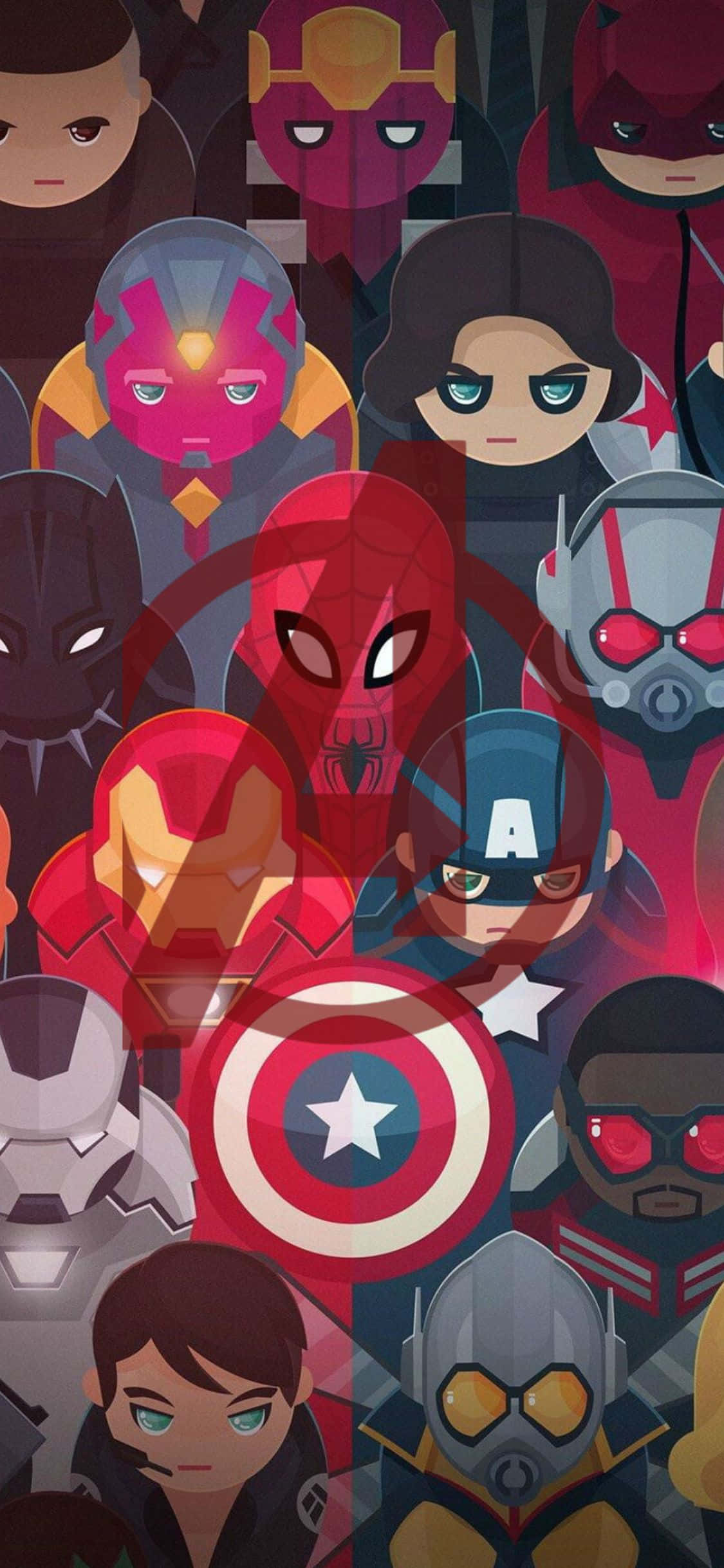 Φόντο iPhone XS Avengers με Χαριτωμένο Fanart Ταπετσαρία