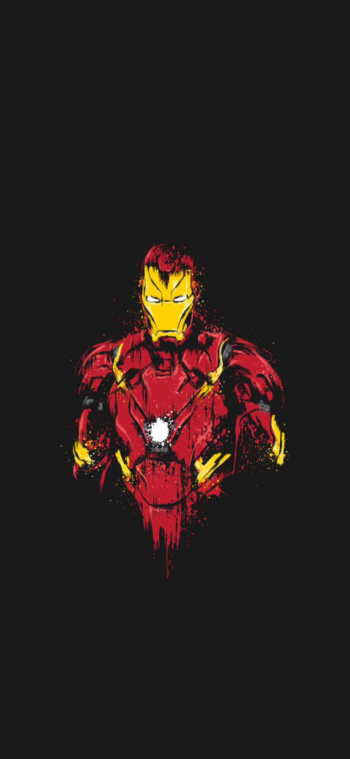 Φόντο Iron Man για iPhone X - Κατεστραμμένη Στολή με Μαύρο Φόντο Ταπετσαρία