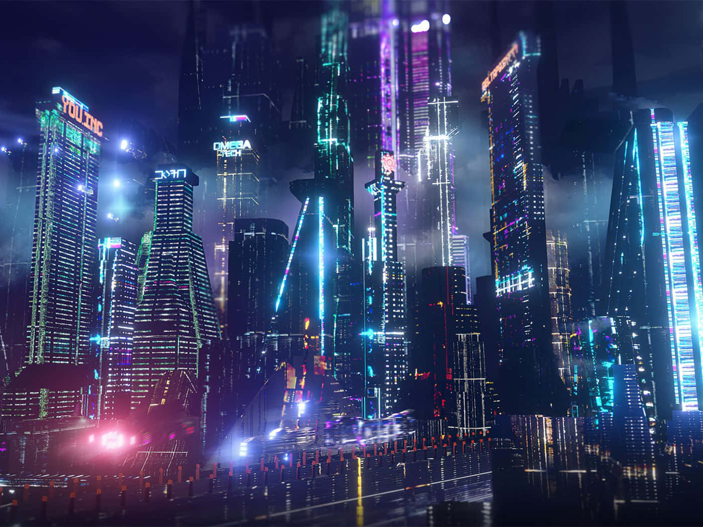 Φόντο Neon City Ταπετσαρία