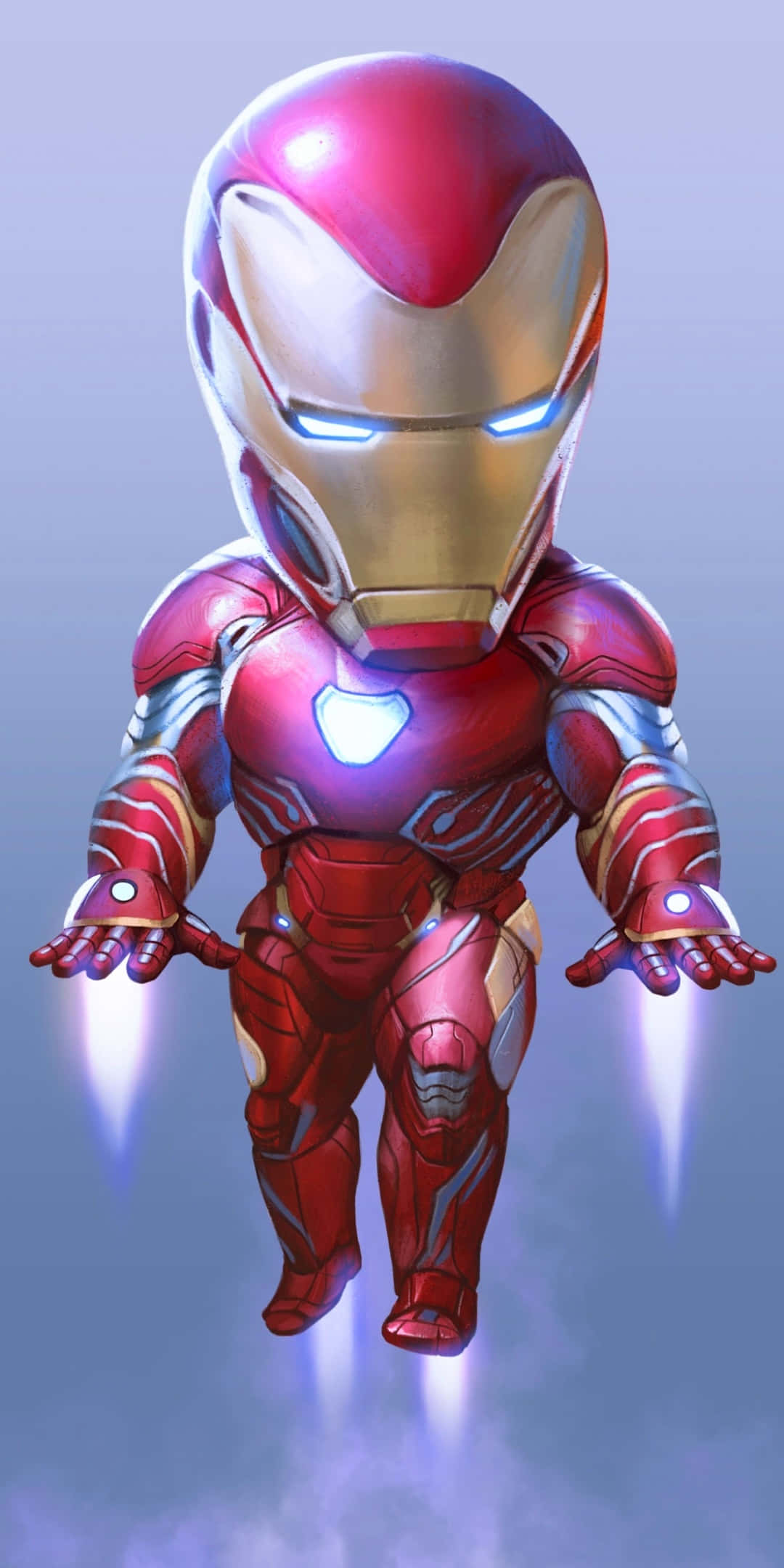 Φόντο Pixel 3 με Chibi Iron Man να Πετά Ταπετσαρία