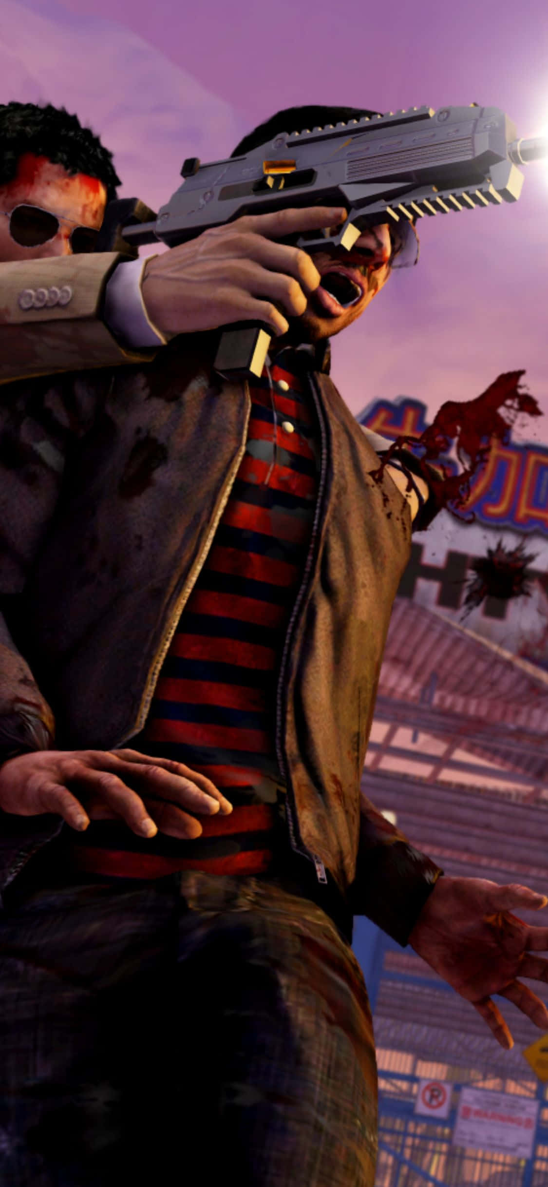 Φόντο Ανθρώπινης Ασπίδας Sleeping Dogs για iPhone Xs Ταπετσαρία