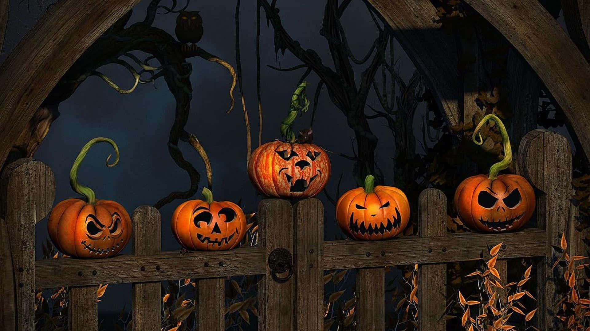 Φόντο για Teams με Ξύλινο Φράχτη για Halloween Ταπετσαρία