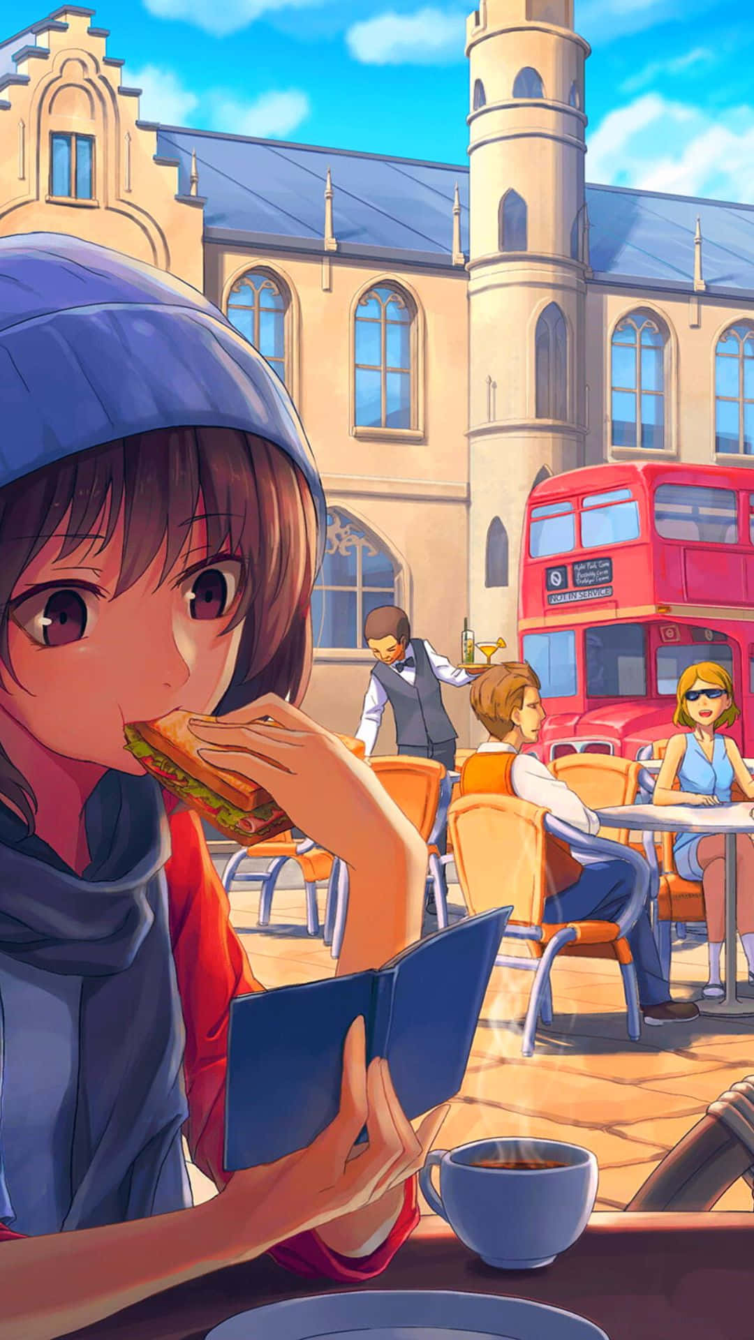 Φόντο Καφέ Anime με Σάντουιτς Ταπετσαρία
