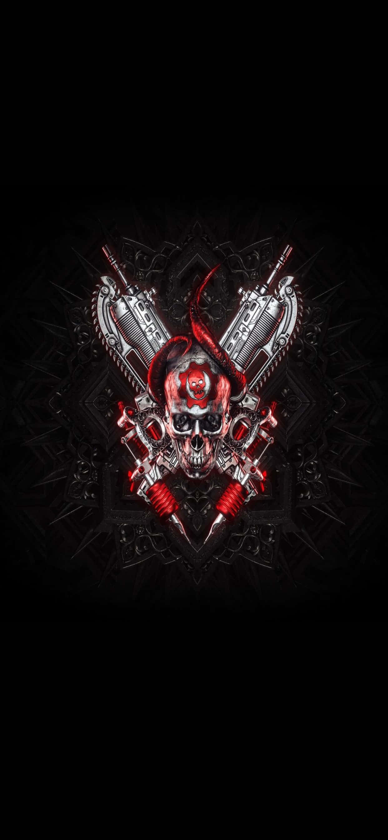 iPhone XS Max Gears Of War 5 Symmetrical Logo Background Ταπετσαρία