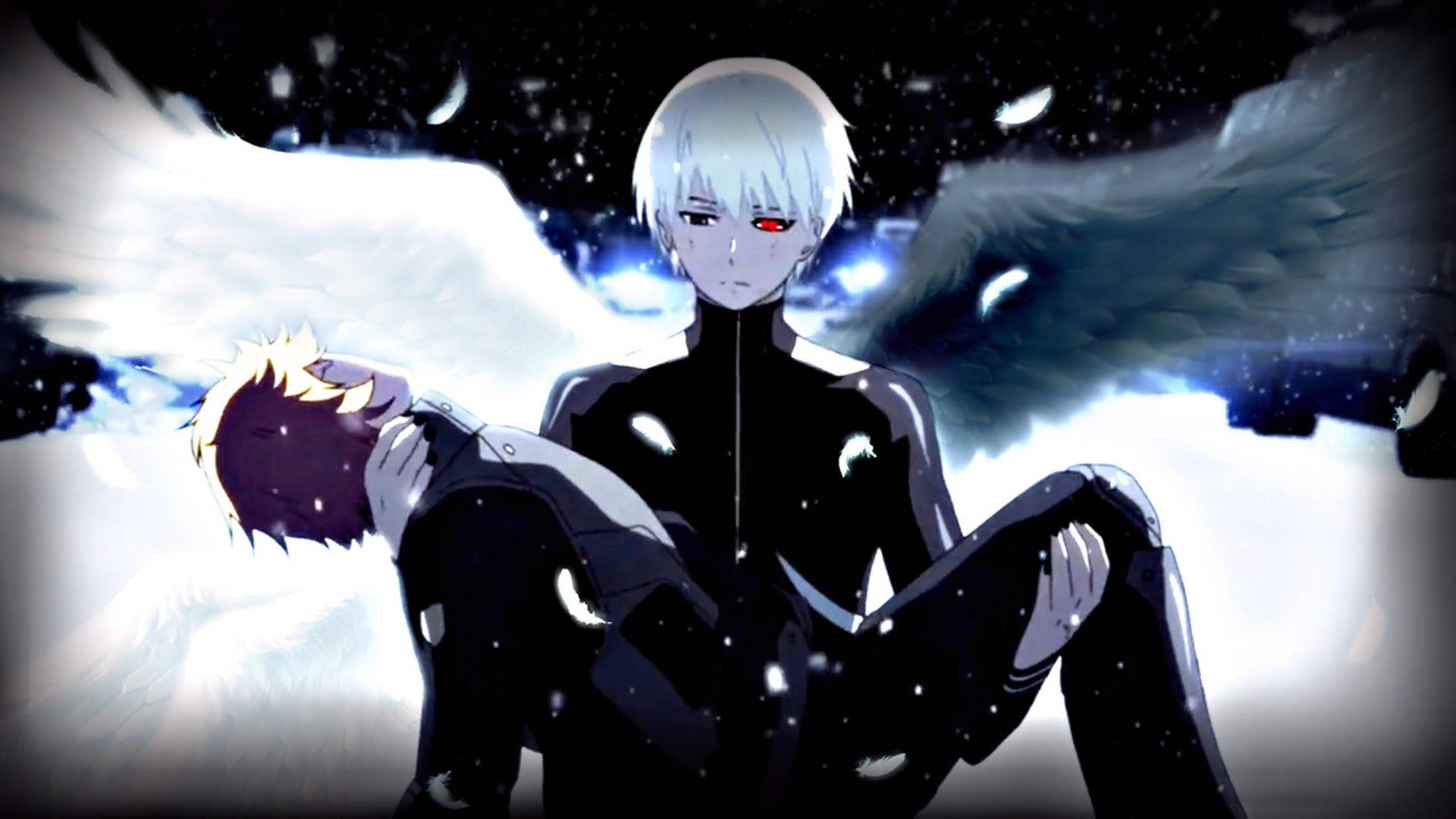 Χαρακτήρες Tokyo Ghoul με Μαύρα και Λευκά Φτερά Ταπετσαρία