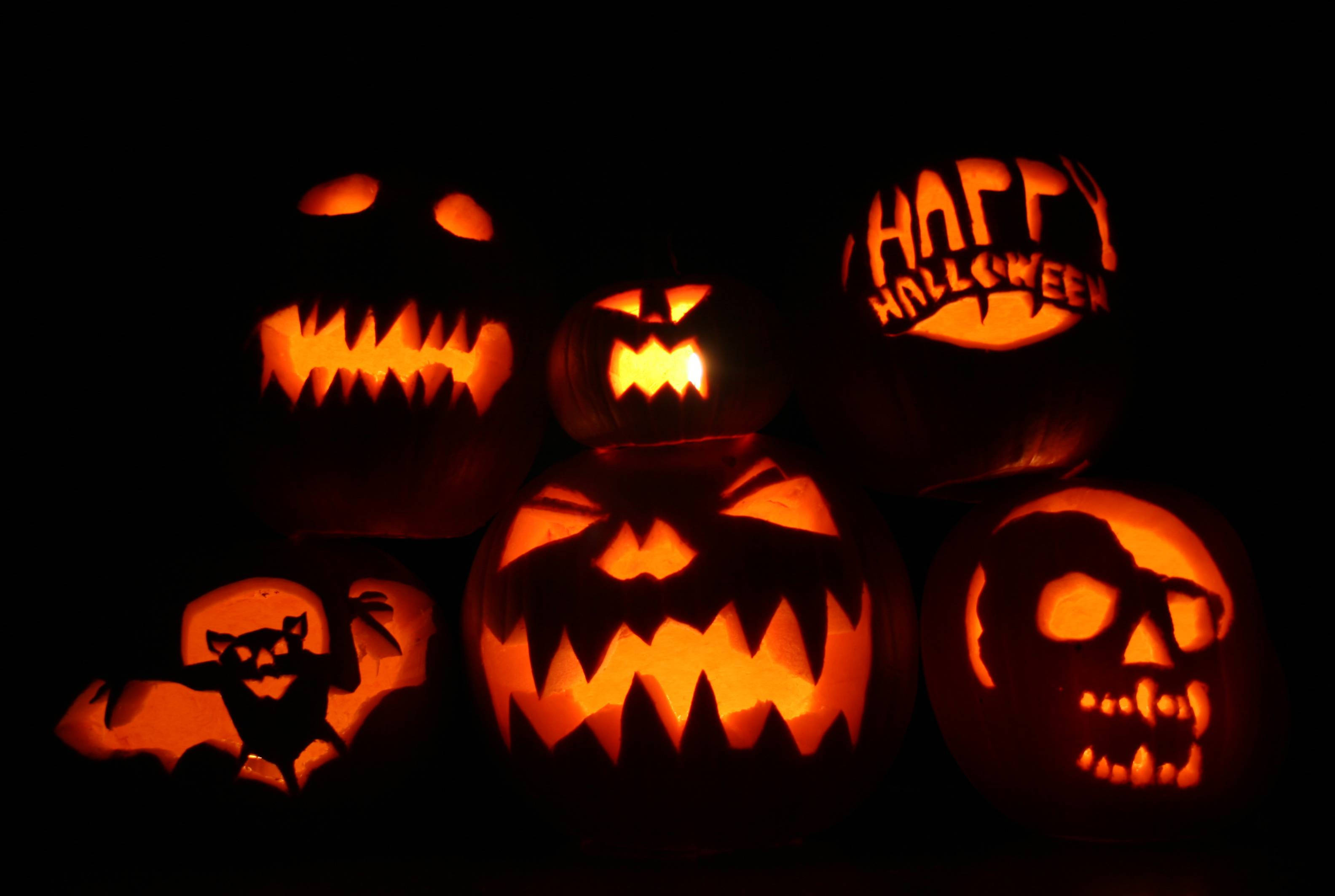 Χαριτωμένες Αισθητικές Φωτισμένες Κολοκύθες Halloween Ταπετσαρία