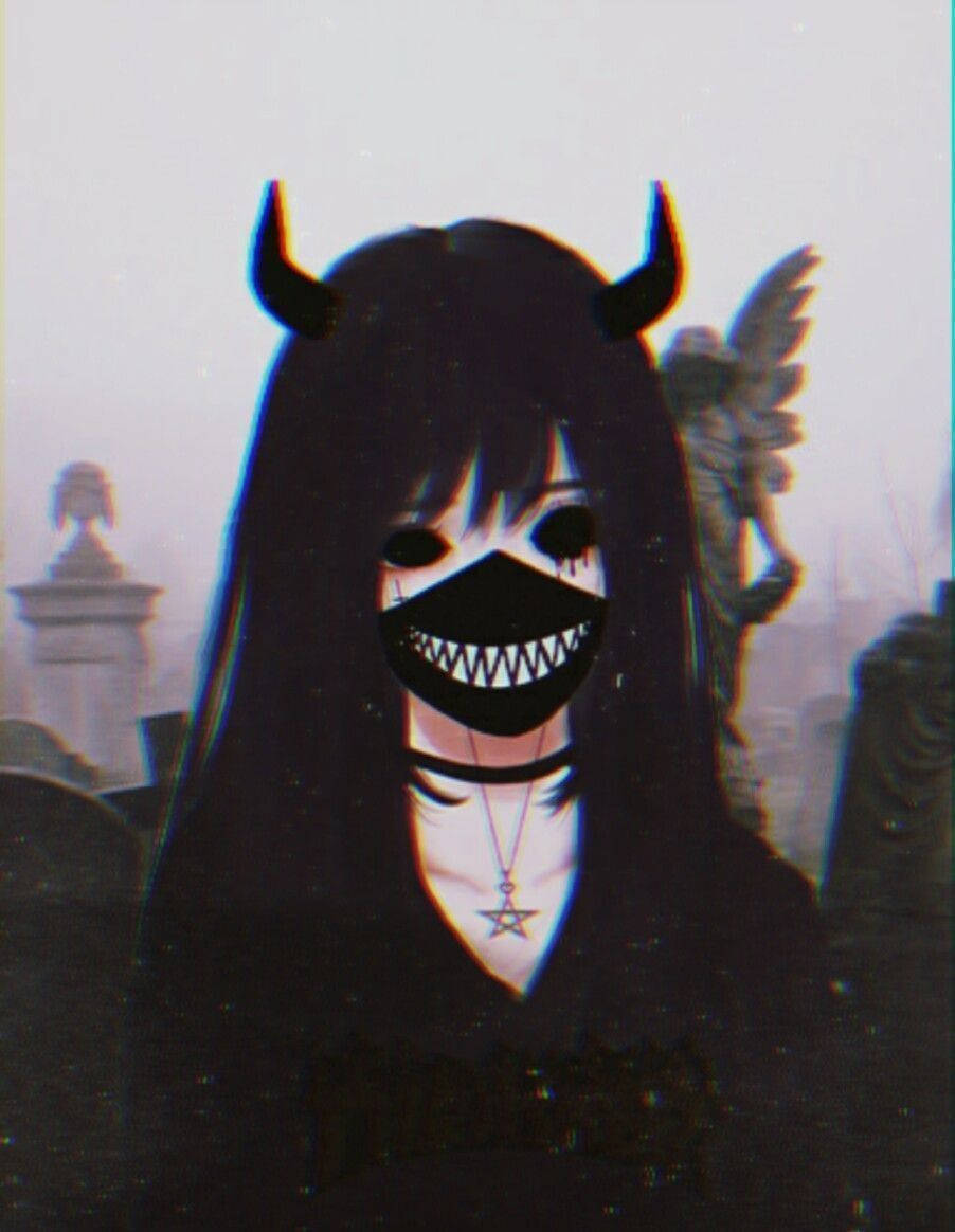 Χαριτωμένο Anime Avatar Γοτθικό Κορίτσι Ταπετσαρία