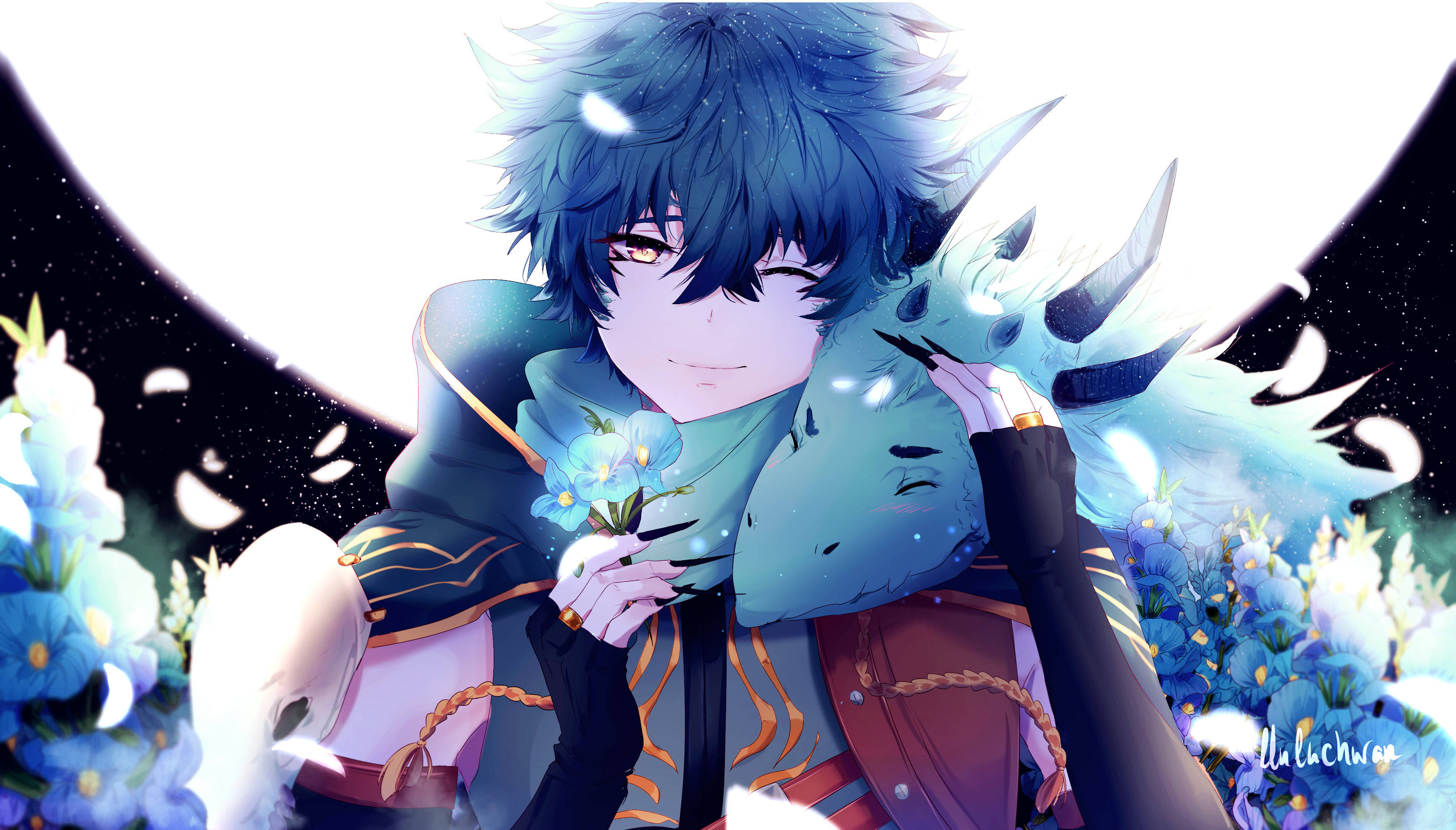 Χαριτωμένο Anime PFP Αγόρι με Δράκο Ταπετσαρία