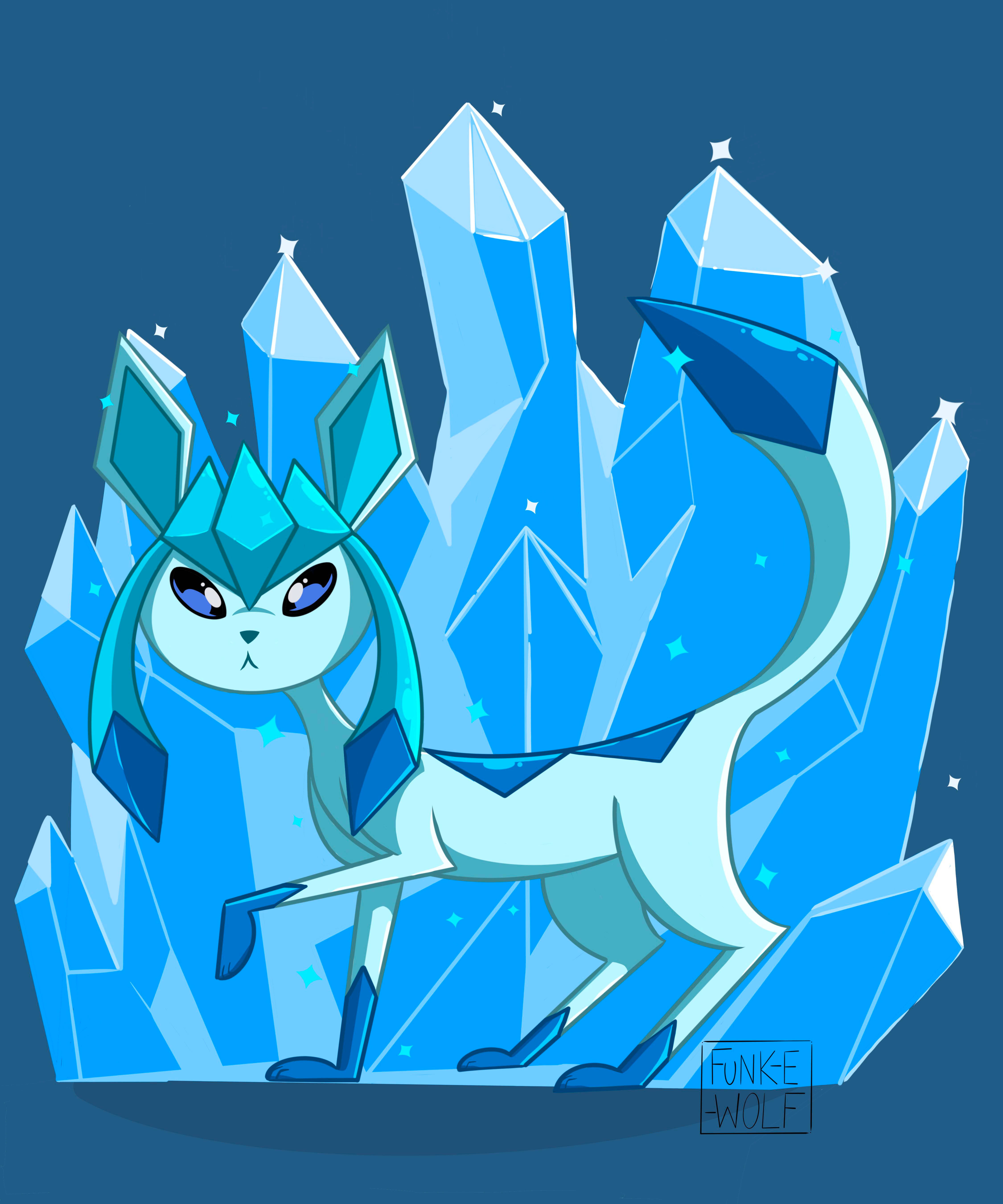 Χαριτωμένο Glaceon Καρτούν Ταπετσαρία