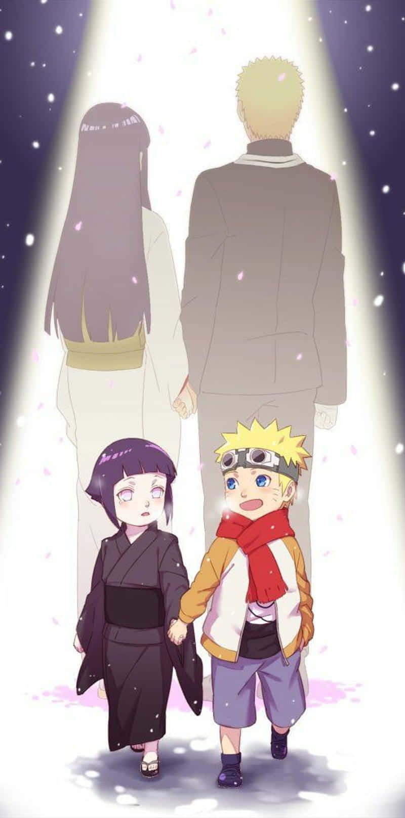 Χαριτωμένο Naruto και Hinata σε εκδοχή μωρού και ενήλικα Ταπετσαρία