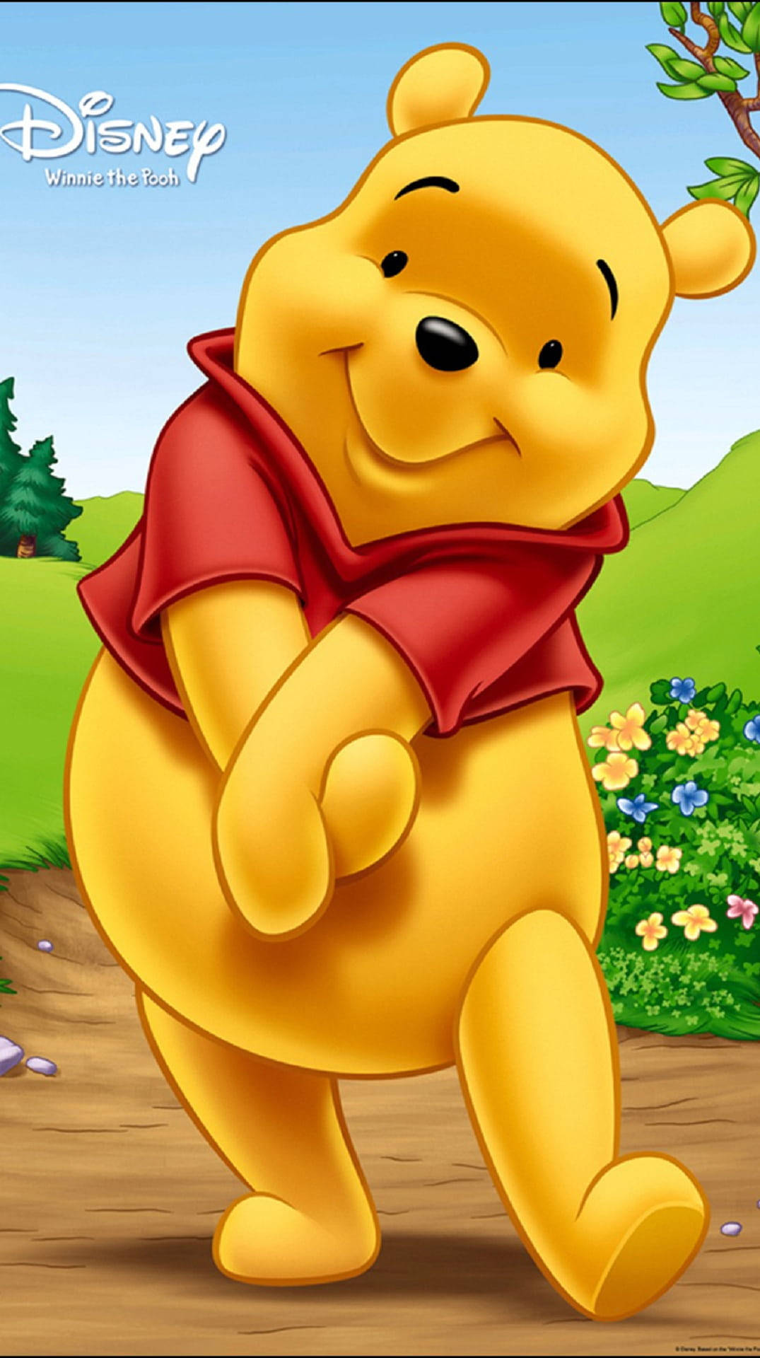 Χαριτωμένο Winnie The Pooh iPhone Disney Λογότυπο Ταπετσαρία