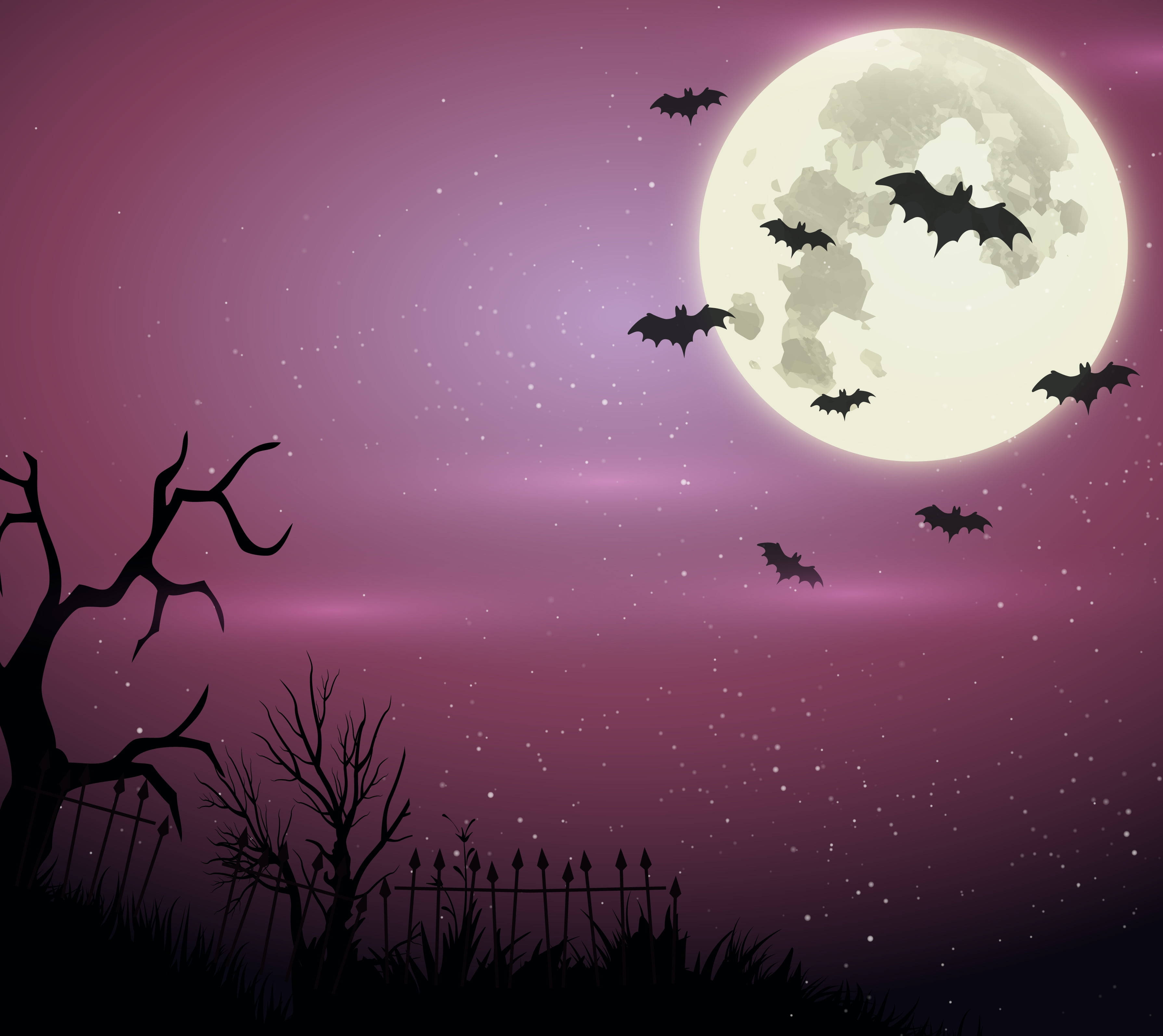 Χαριτωμένο Αισθητικό Μωβ Halloween Ταπετσαρία