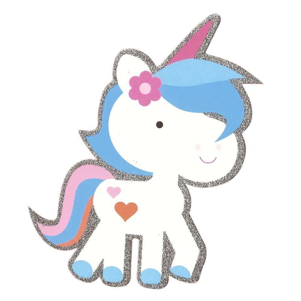 Χαριτωμένο Ουράνιο Τόξο Kawaii Παστέλ Μπλε Καρτούν Εικόνα Ταπετσαρία