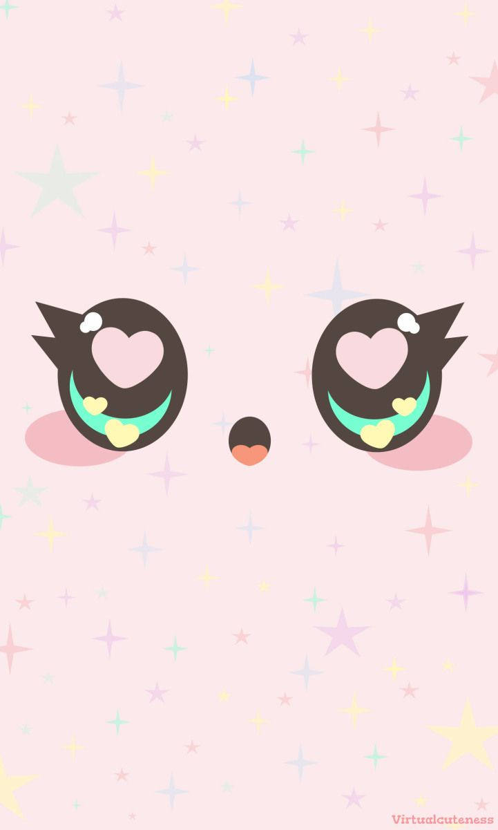 Kawaii ροζ θηλυκό ζωάκι ταπετσαρία. — Kawaii Ταπετσαρία