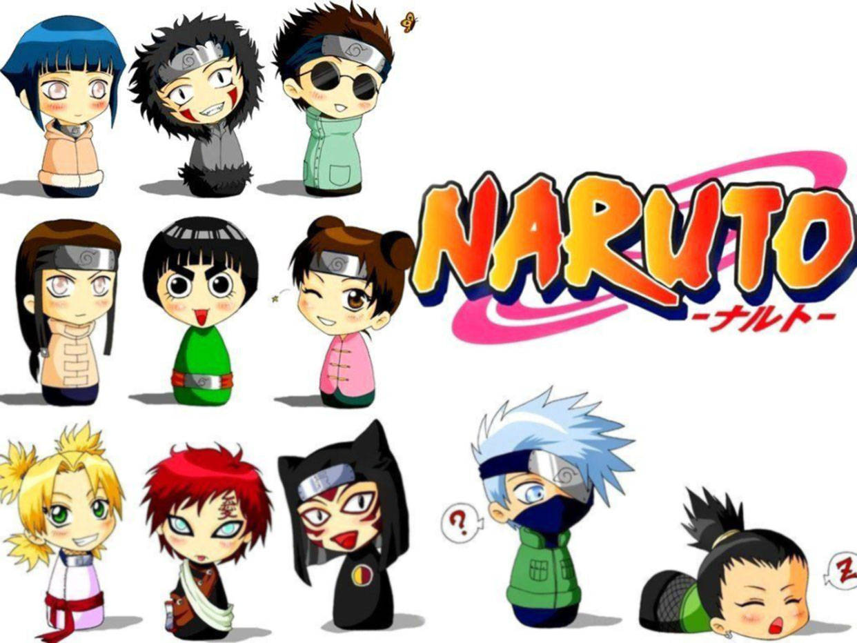 Χαριτωμένοι Chibi Χαρακτήρες Naruto Ταπετσαρία