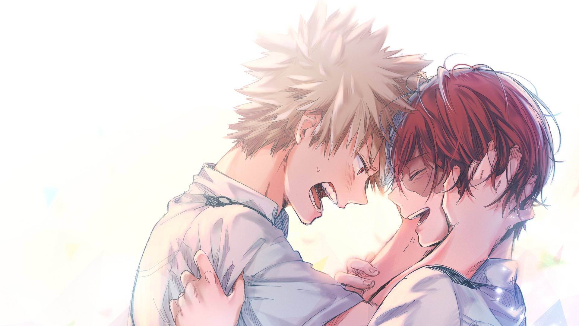 Χαριτωμένοι Todoroki και Bakugo στα Λευκά Ταπετσαρία