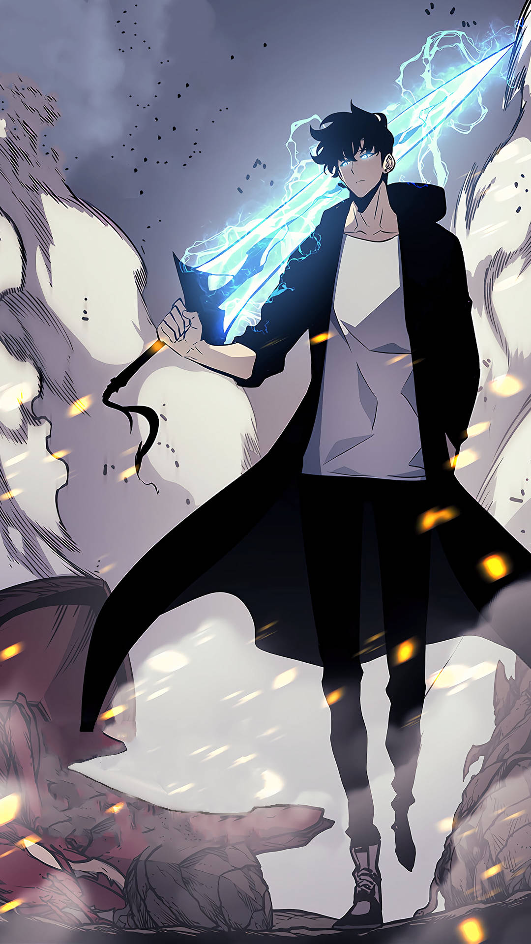 Χαριτωμένος Anime Sung Jinwoo Solo Leveling — Anime Boy Ταπετσαρία