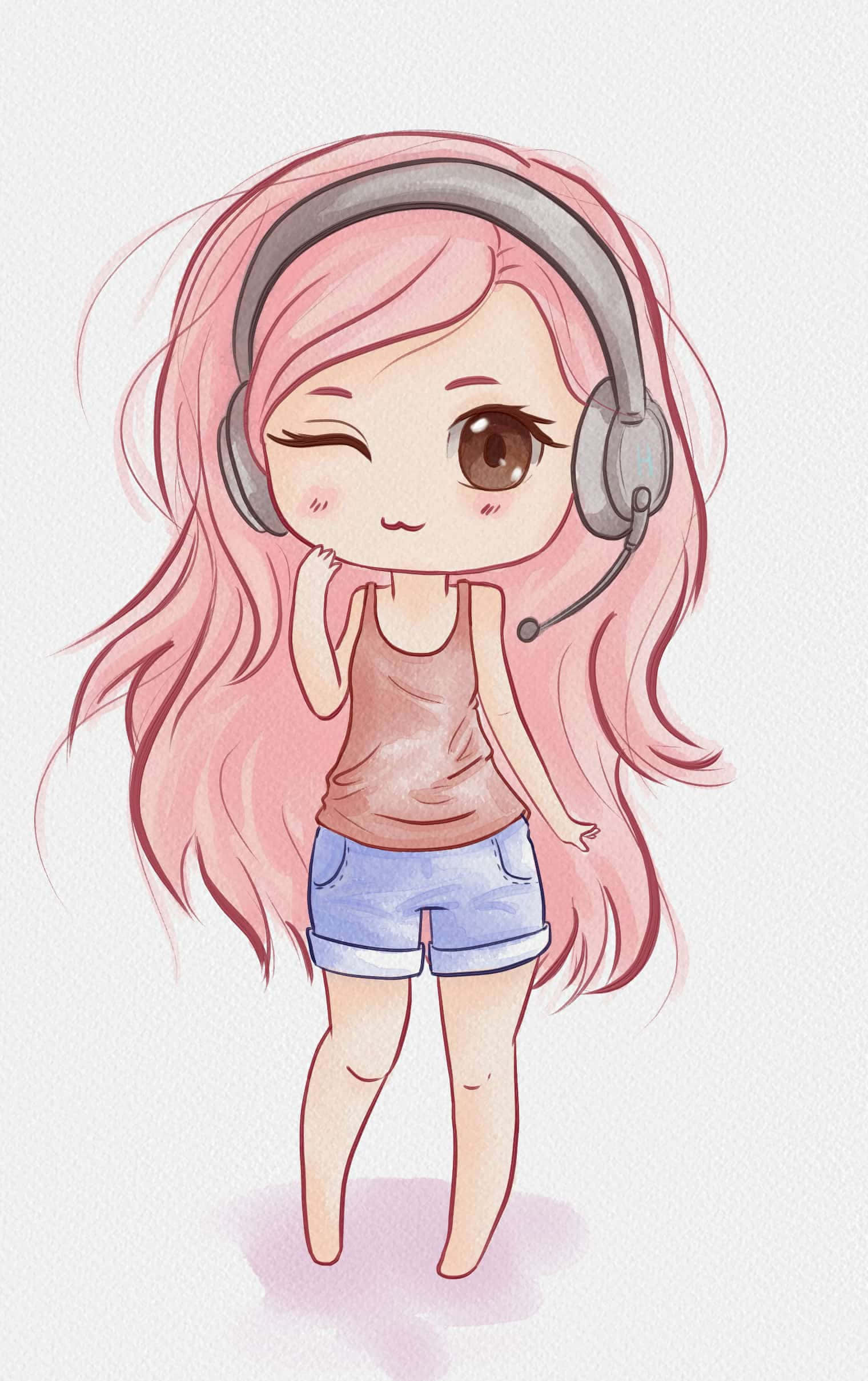 Χαριτωμένη Chibi Φιγούρα Ταπετσαρία