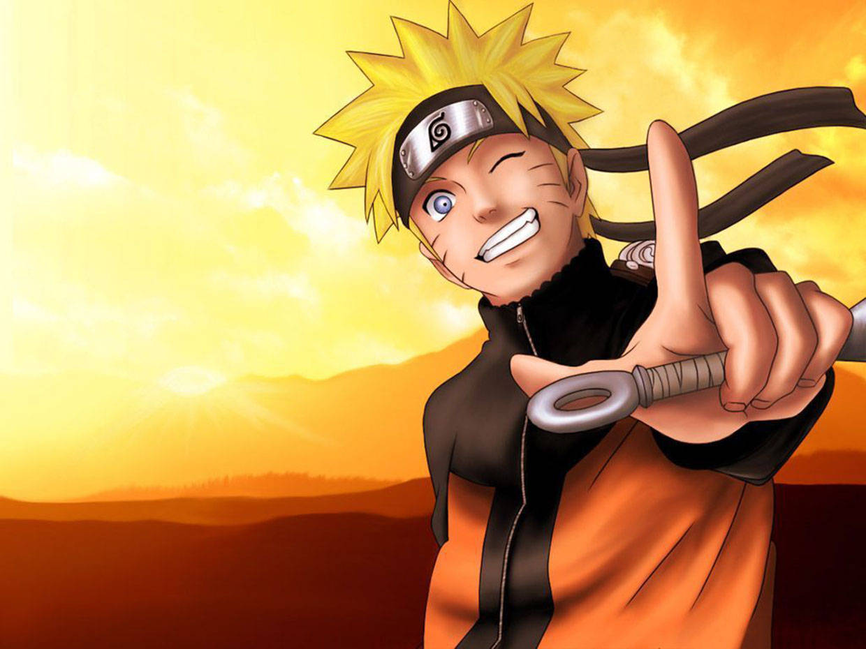 Χαριτωμένος Naruto με πονηρό χαμόγελο Ταπετσαρία