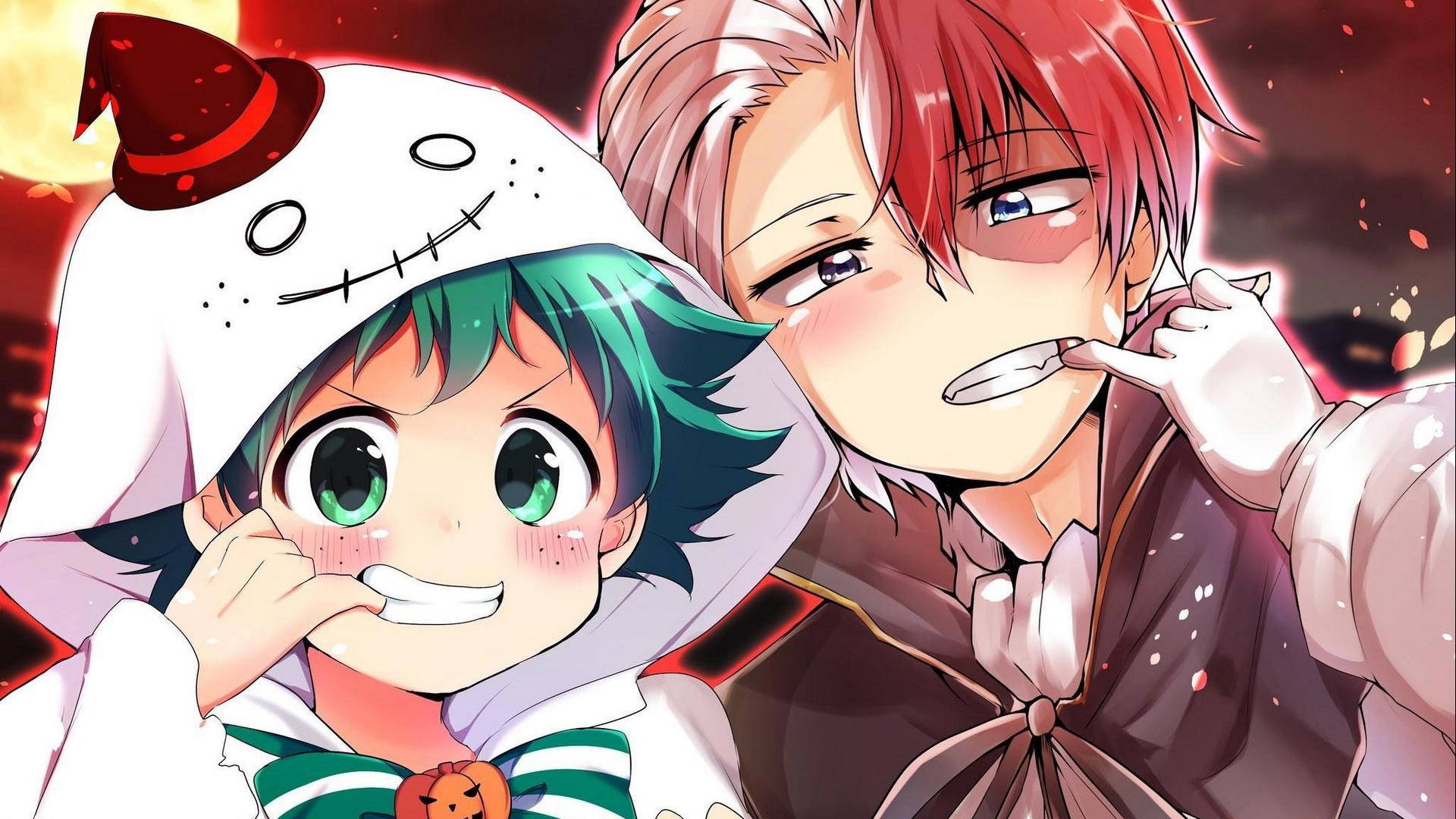 Χαριτωμένος Todoroki με τον νεαρό Midoriya Ταπετσαρία