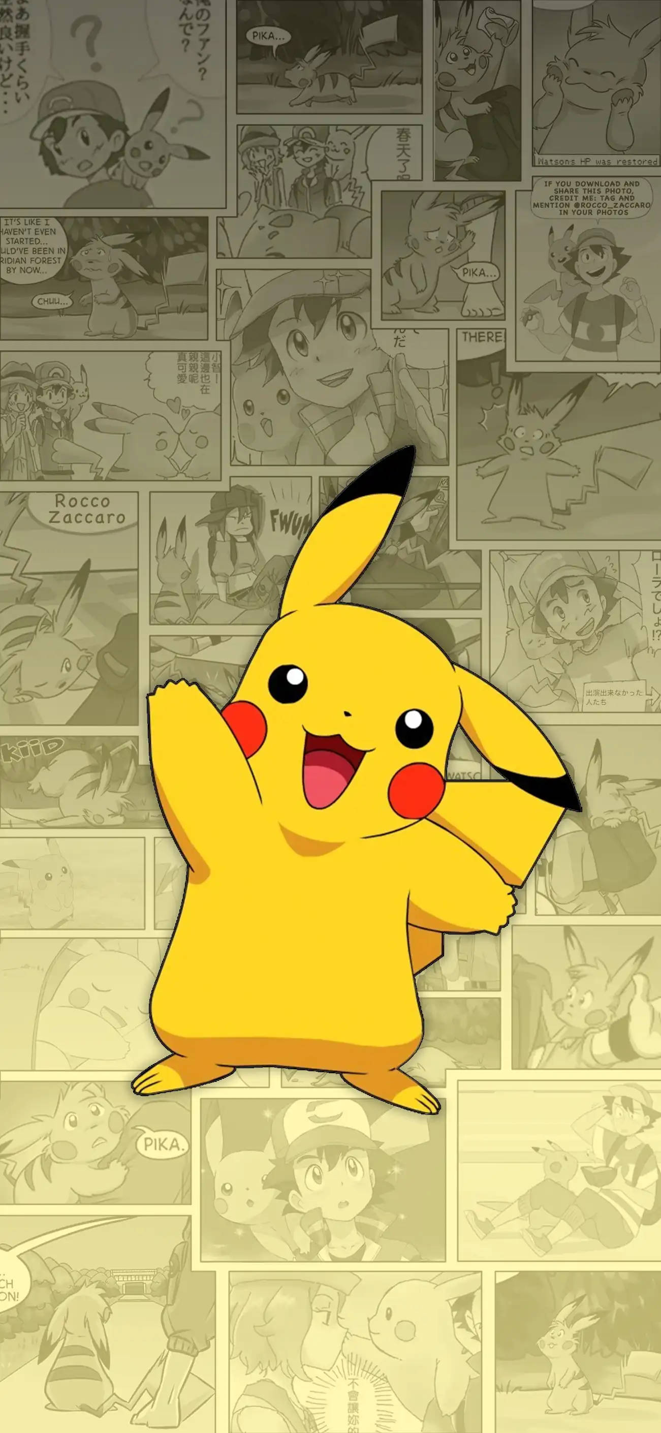 Χαρούμενο Pikachu iPhone Ταπετσαρία