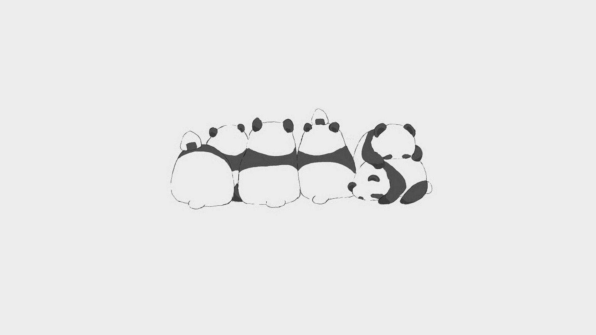 Ταπετσαρία με Kawaii Πάντα σε σειρά. — Kawaii Ταπετσαρία