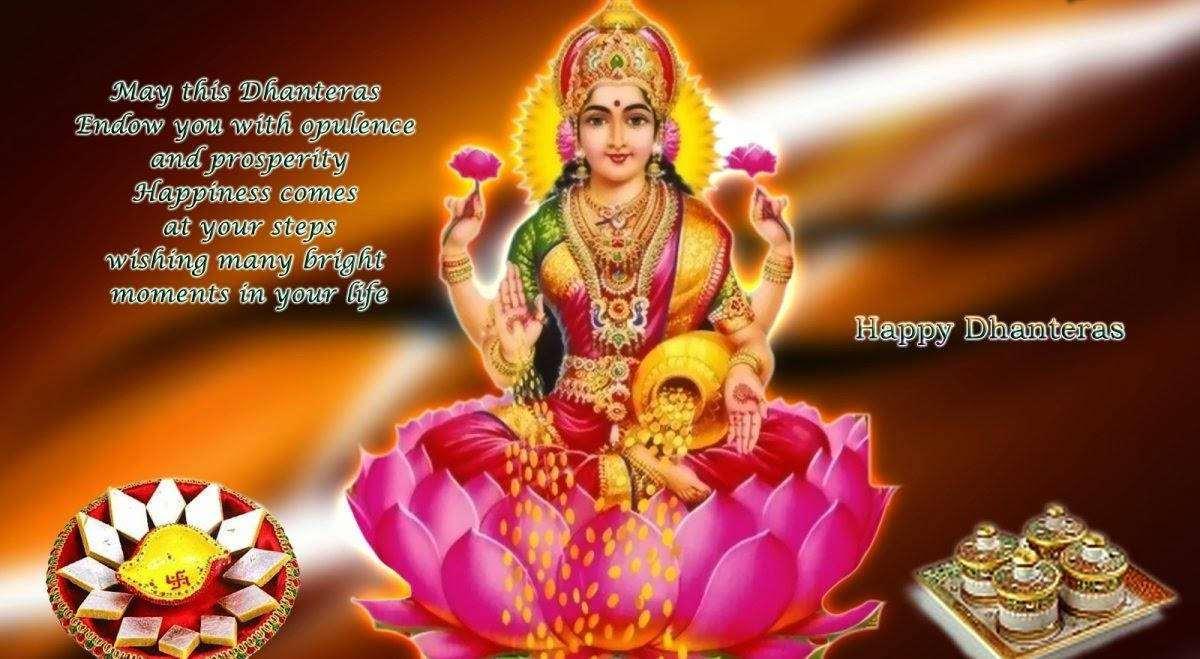 Χαρούμενος Χαιρετισμός Dhanteras Lakshmi Ταπετσαρία