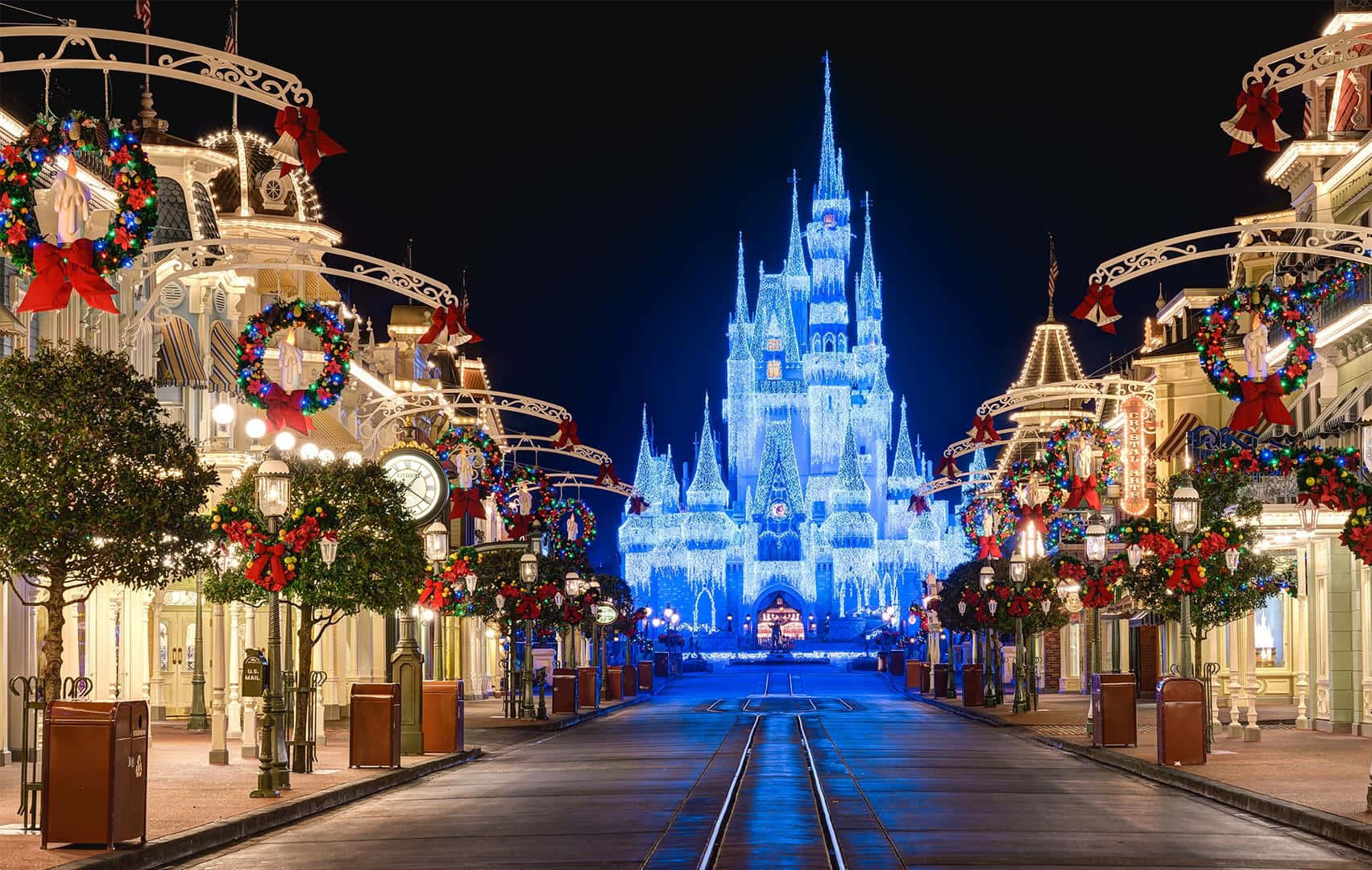 Χριστουγεννιάτικο φόντο Zoom του Walt Disney World Resort Ταπετσαρία