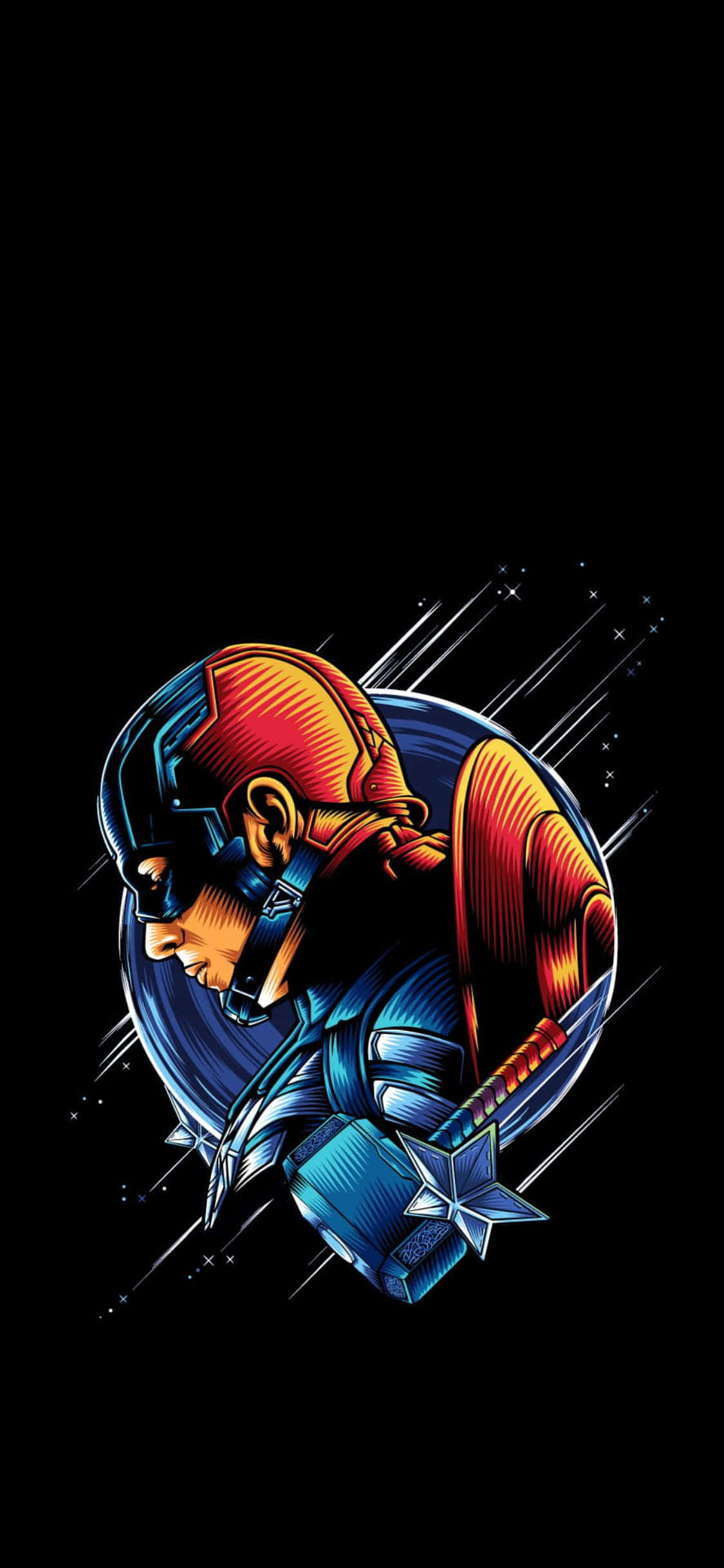 Φόντο iPhone XS Avengers Captain America Ψηφιακή Τέχνη Ταπετσαρία