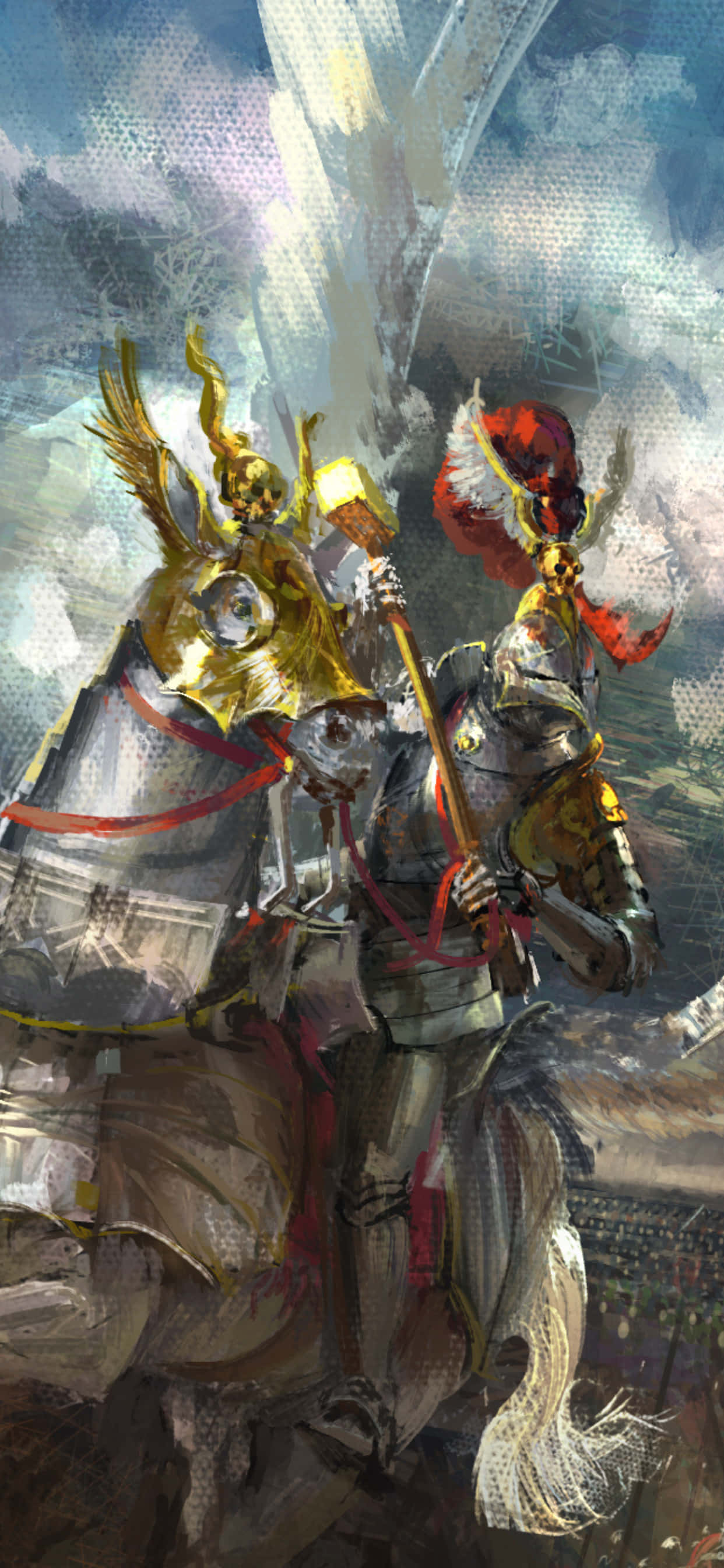 Φόντο Ψηφιακής Ζωγραφικής Ιππότη Total War Attila για iPhone XS Max Ταπετσαρία