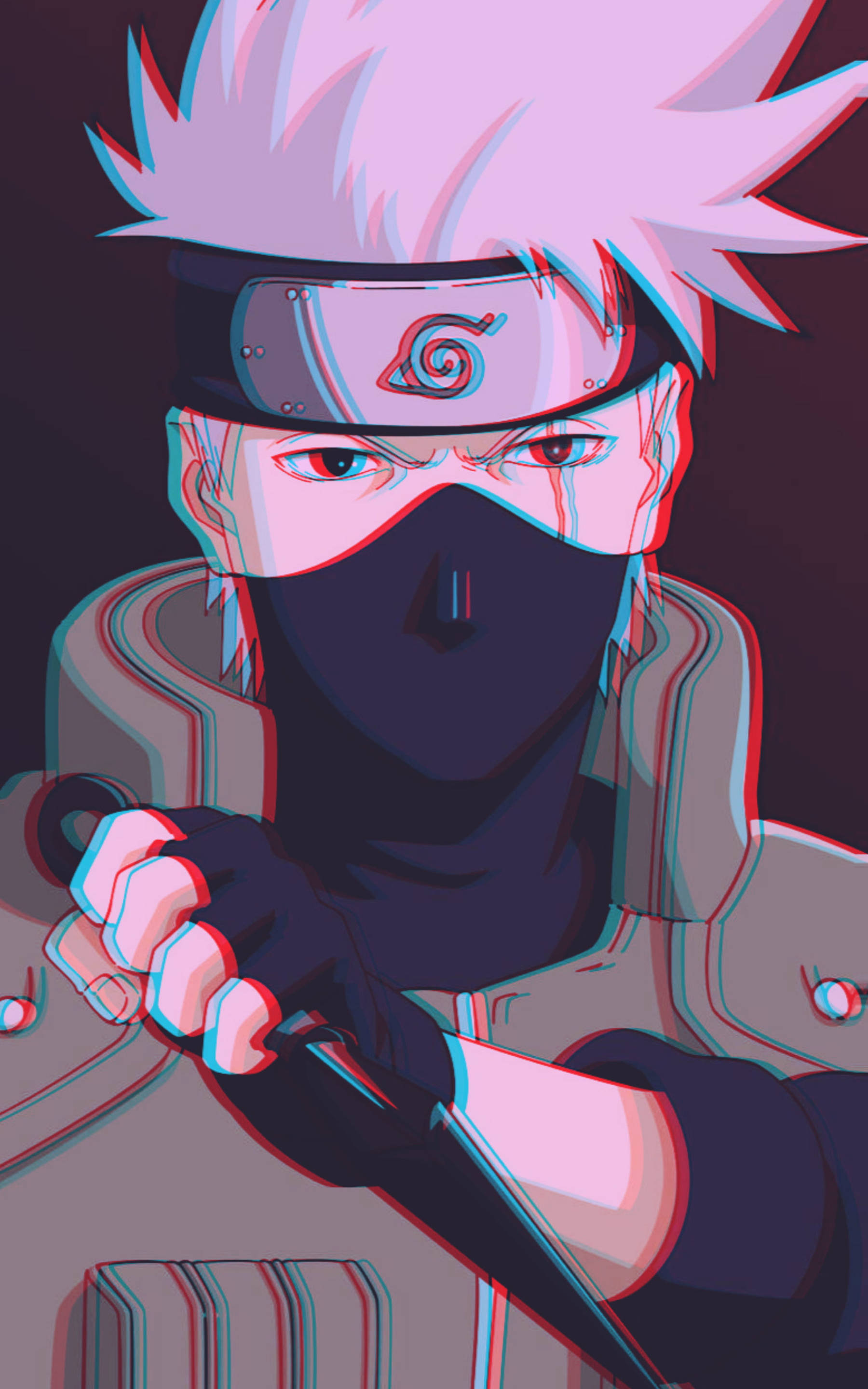 Ψυχρή Glitch Art του Kakashi Ταπετσαρία