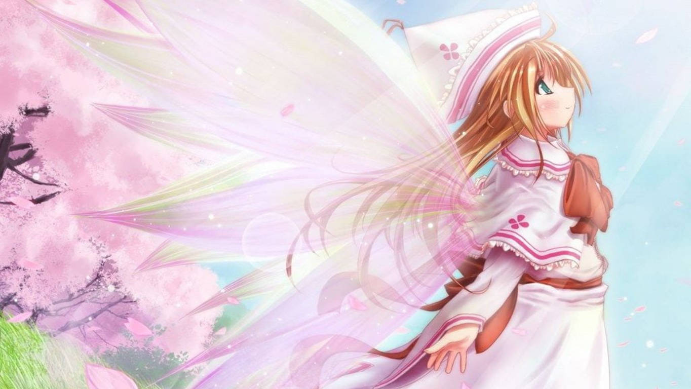 Όμορφη Ροζ Νεράιδα Anime Ταπετσαρία
