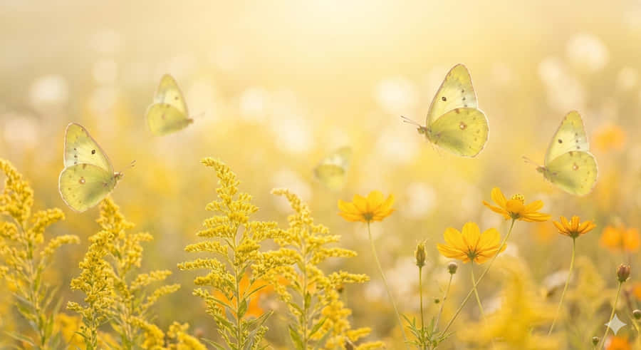 Κίτρινο Αφηρημένο,Πεταλούδα,Πεταλούδες Clouded Sulphur