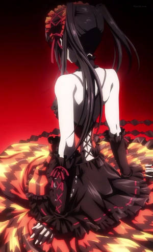 Anime Waifu Kurumi Tokisaki Κόκκινο Αισθητικό Φόρεμα — Galaxy Tab Active5 Pro Ταπετσαρία