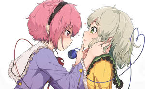 Ταπετσαρία anime λεσβιών Koishi και Satori — Anime aesthetic GIF Ταπετσαρία