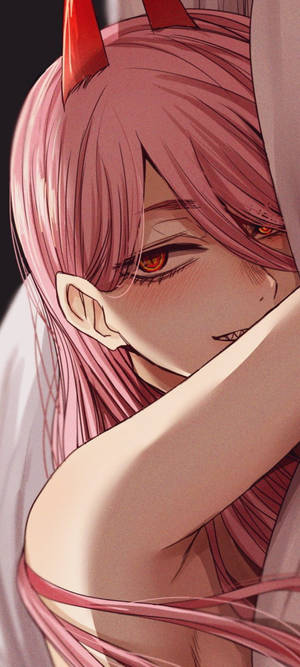 Anime Ροζ Κακιά Με Κέρατα — Oppo F29 Ταπετσαρία