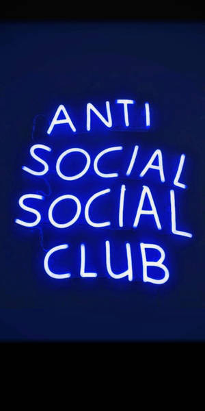 Anti Social Social Club μπλε νέον — 18:9 Ταπετσαρία