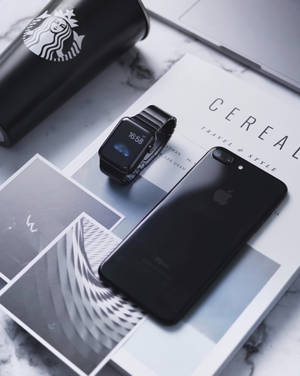 Ταπετσαρία Apple Watch και μαύρου iPhone — Apple Watch Ταπετσαρία