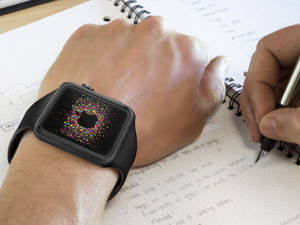 Ταπετσαρία Apple Watch με μαύρο σιλικονούχο βραχιόλι — Apple Watch Ταπετσαρία