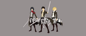 Attack On Titans Τρίο Μινιμαλιστικό Anime — Μινιμαλιστικό anime Ταπετσαρία