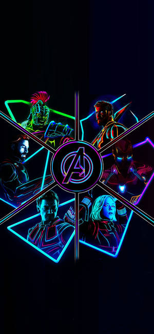 Avengers Νέον Αισθητική iPhone — Galaxy S24 Ταπετσαρία
