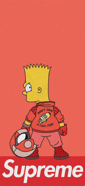 Bart Simpson Orange Supreme — iPhone 13 Pro Ταπετσαρία