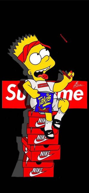 Bart Simpson Red Supreme — Galaxy S25 FE Ταπετσαρία