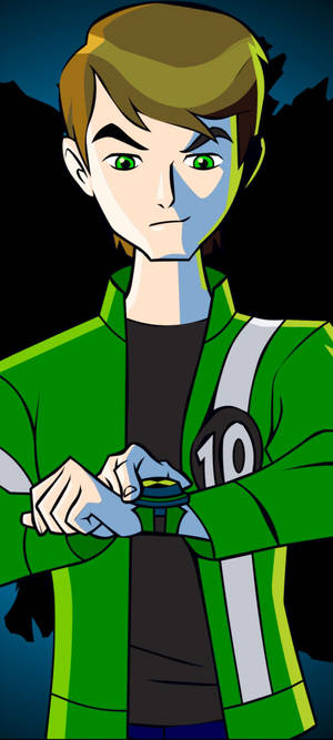 Ben 10 Omnitrix Κοιτάζοντας Κάτω — Pixel 9 Ταπετσαρία