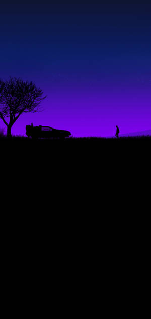 Black And Purple Aesthetic Scene — Galaxy S25 Edge Ταπετσαρία