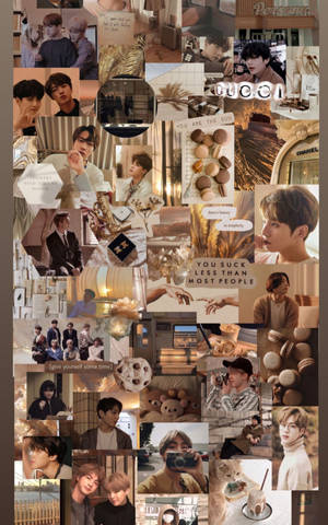 BTS Αισθητικό Καφέ Fanart — Αισθητική καφέ Ταπετσαρία