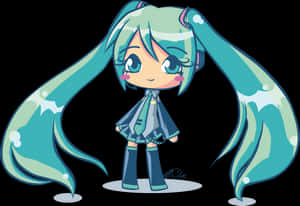 Διαφανές Clipart Hatsune Miku - Kawaii Miku Hatsune Chibi, Λήψη HD PNG