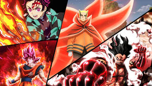 Κολάζ Naruto Baryon Mode — Ναρούτο μπάριον μόδα Ταπετσαρία
