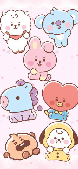 Ταπετσαρία Cooky Bt21 με line friends — iPhone 16 Ταπετσαρία
