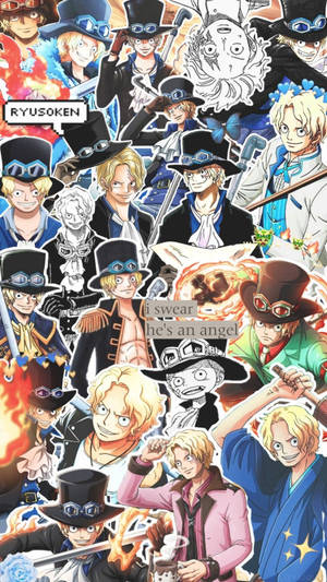 Cool Sabo One Piece Αισθητικό Κολάζ — Anime Ταπετσαρία